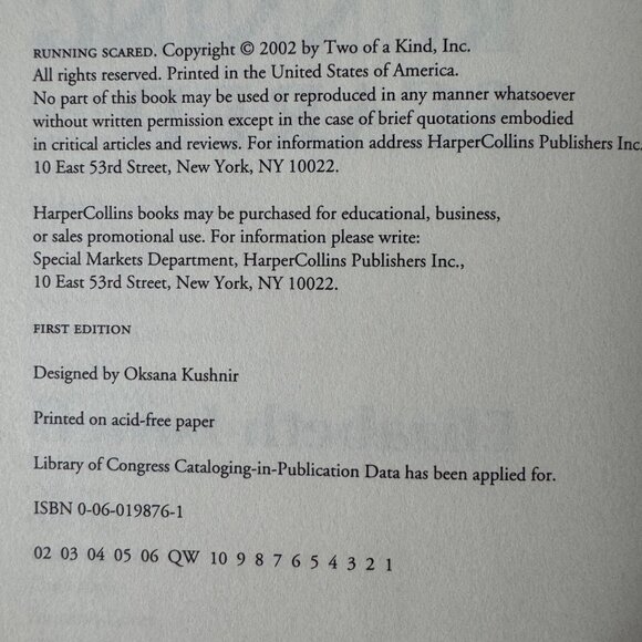 Running Scared Signed First Edition 2002 Elizabeth Lowell HC DJ Thriller Morrow - Picture 5 of 12